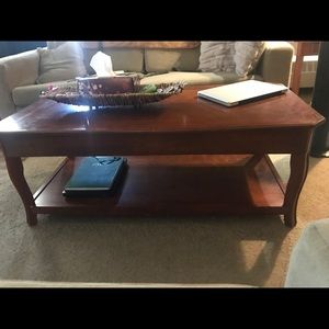 Ashley furniture real wood coffee table set